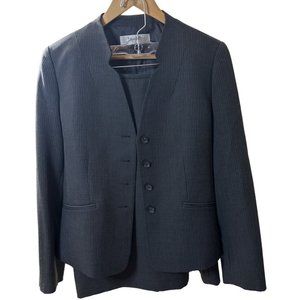 Tahari Charcoal Grey Pinstriped 2-piece Skirt Suit